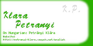 klara petranyi business card